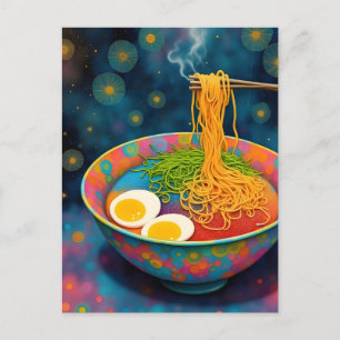 A Bowl of Yummy Ramen and Eggs Postcard