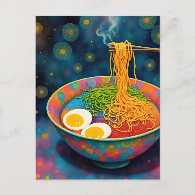 A Bowl of Yummy Ramen and Eggs Postcard (Front)