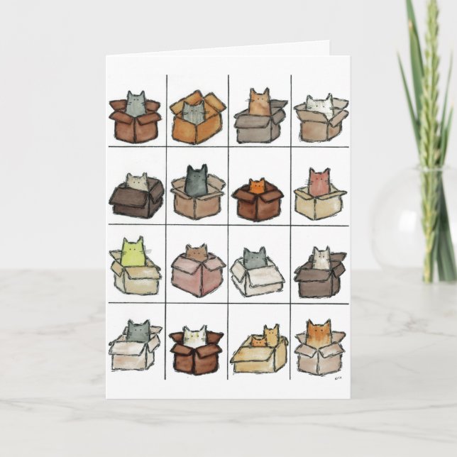 A Box For Every Cat Greeting Card (Front)
