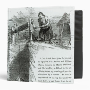 A boy and girl being wound up a mine shaft binder