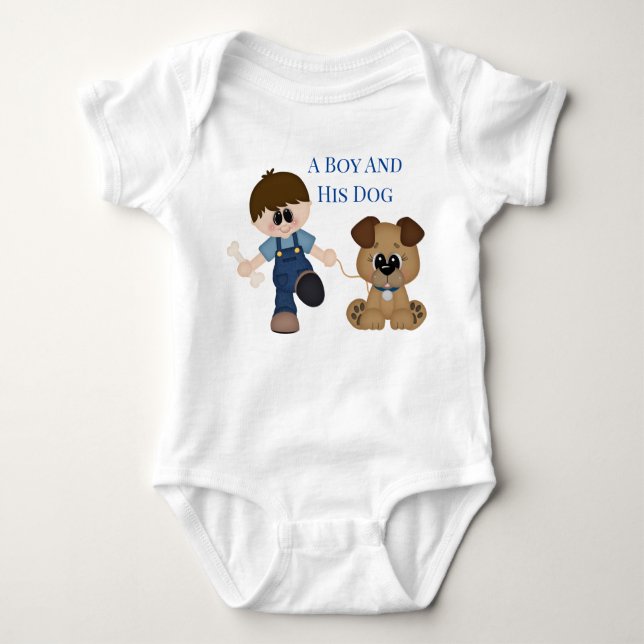 A Boy and His Dog. Baby Bodysuit (Front)