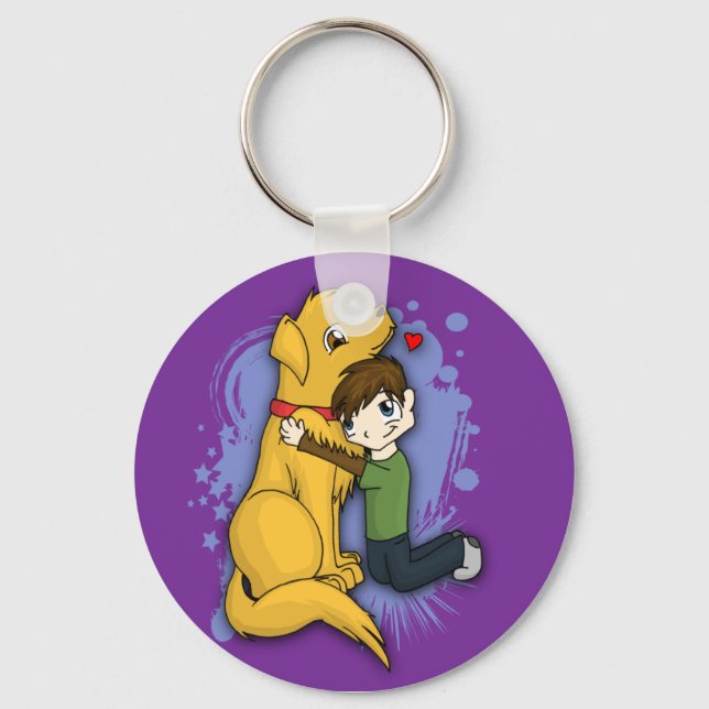 "A Boy and His Dog" Keychain (Front)