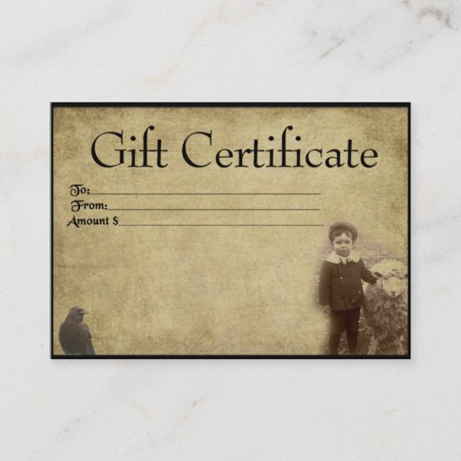 Customizable A Boy And His Sheepy- Prim Gift Certificate Cards Business Cards