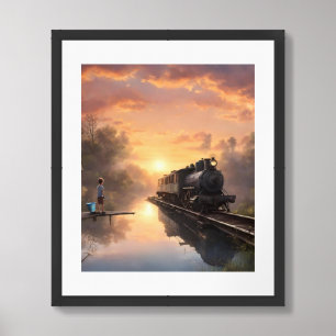 A Boy Fishing Framed Art