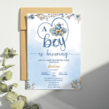 a boy is brewing tea party baby shower