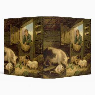 A Boy Looking into a Pig Sty, 1794 (oil on canvas) 3 Ring Binder