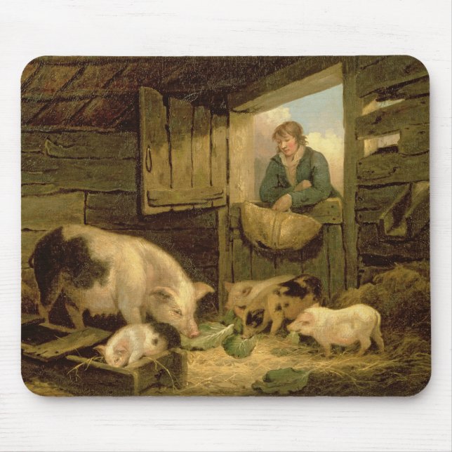 A Boy Looking into a Pig Sty, 1794 (oil on canvas) Mouse Pad (Front)