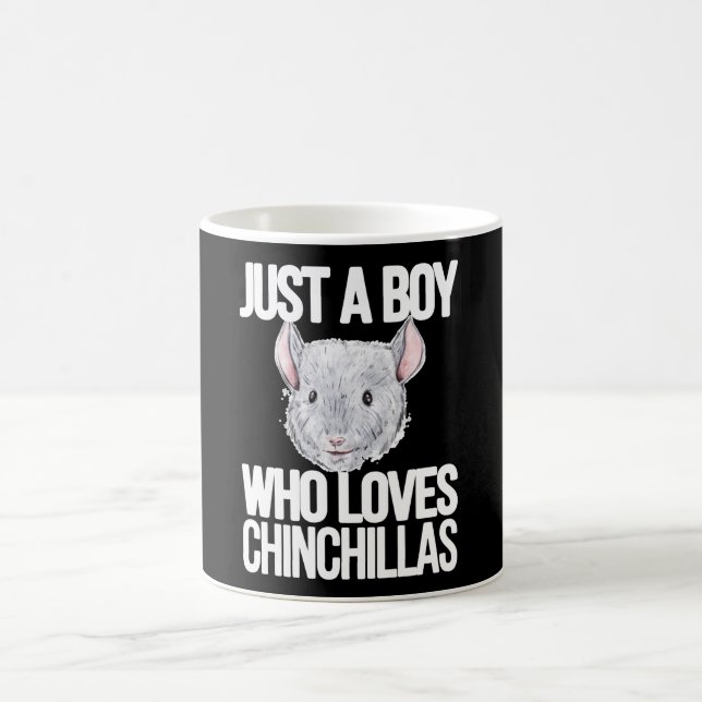 A Boy Who Loves Chinchillas Dad Chinchilla Owner Coffee Mug (Center)