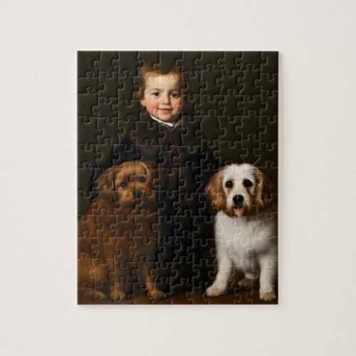 A boy with his dogs jigsaw puzzle
