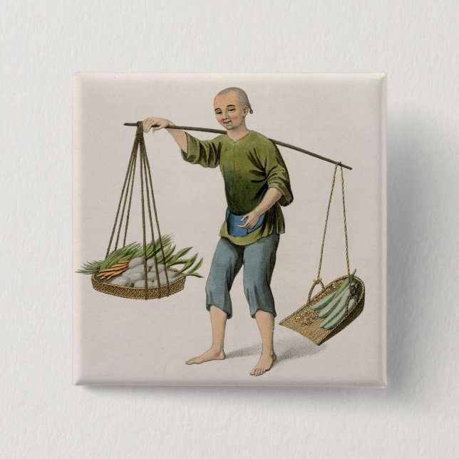 A Boy with Vegetables, plate 54 from 'The Costumes Button (Front)