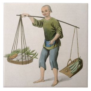 A Boy with Vegetables, plate 54 from 'The Costumes Tile