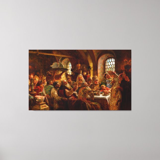 A Boyar Wedding Feast by Konstantin Makovsky 1883 Canvas Print (Front)