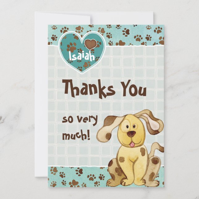A Boy's Best Friend Photo BabyThank You Notes (Front)