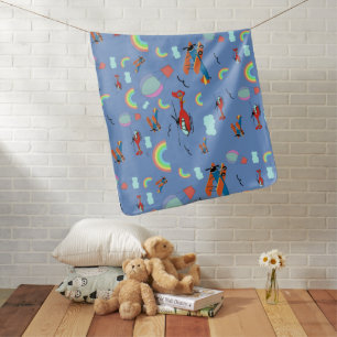 A Boys Flying Pattern on Blue Baby Blanket
