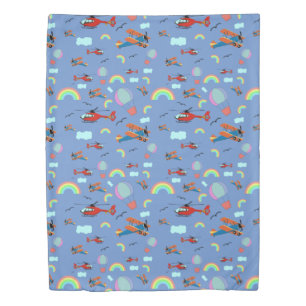 A Boys Flying Pattern on Blue Duvet Cover