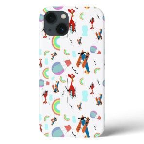 A Boys Flying Pattern on White iPhone 13 Case