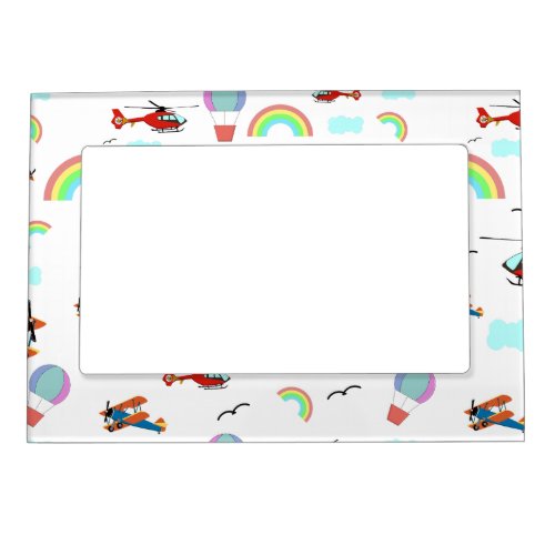 A Boys Flying Pattern on White Magnetic Frame