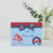 A Boys Sea Life Baby Shower Invitation Postcard (Standing Front)