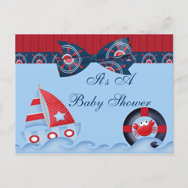 A Boys Sea Life Baby Shower Invitation Postcard (Front)
