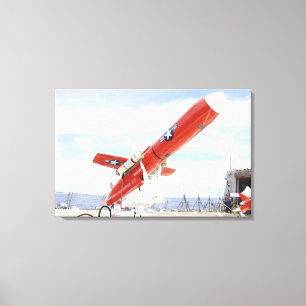 A BQM-74E Chukar drone ready for launch Canvas Print