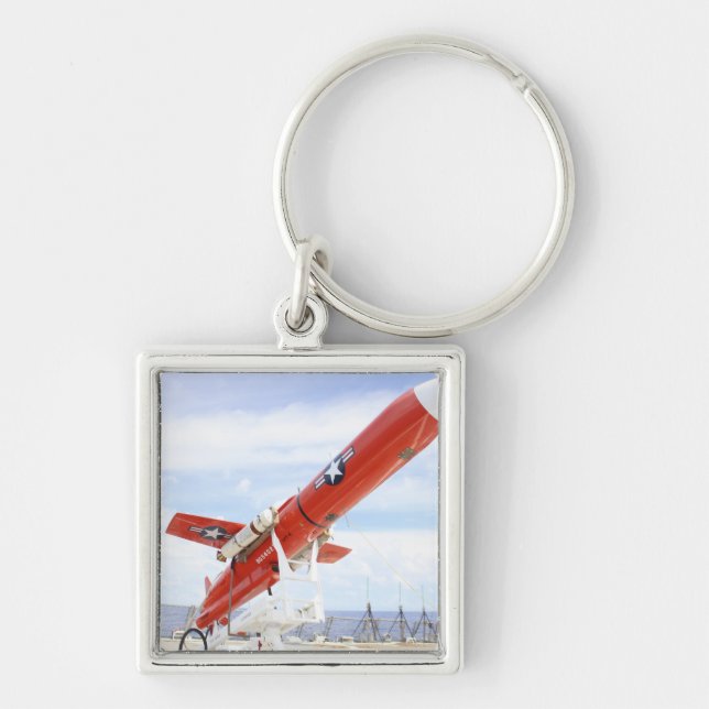 A BQM-74E Chukar drone ready for launch Keychain (Front)