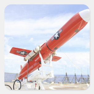 A BQM-74E Chukar drone ready for launch Square Sticker