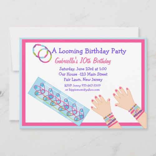 A Bracelet Loom Girls Birthday Invitation