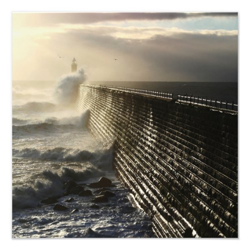 A Bracing Morning _ Sunrise at Tynemouth Pier  Photo Print