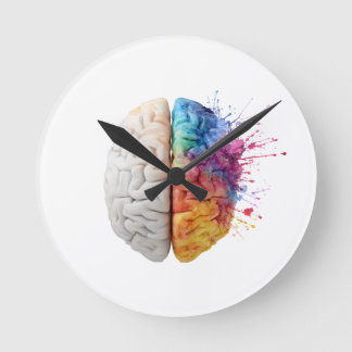 A brain divided between logical and creative sides round clock