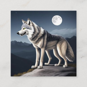 A brave wolf square business card