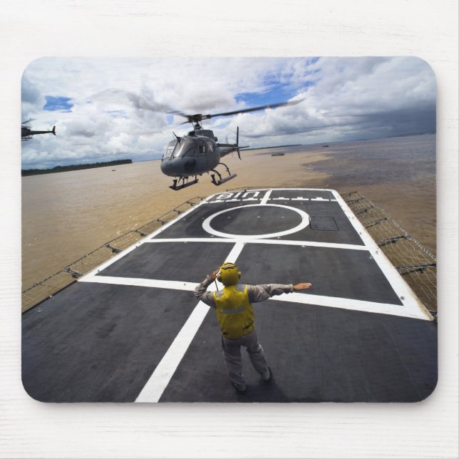 A Brazilian Eurocopter prepares to land Mouse Pad (Front)