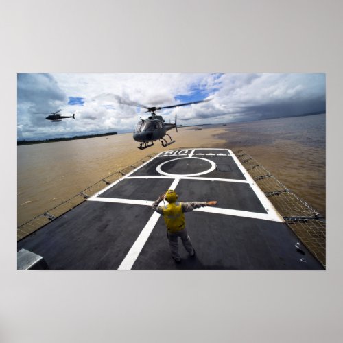A Brazilian Eurocopter prepares to land Poster