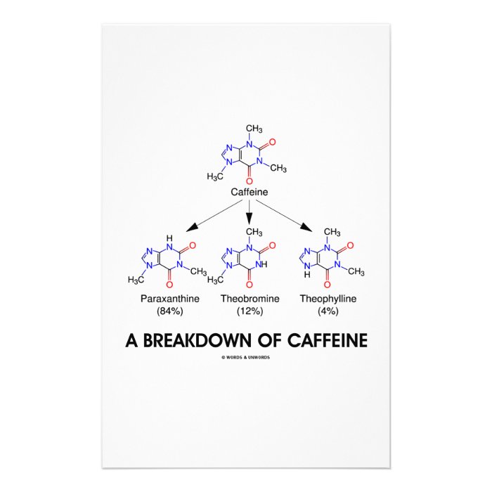 A Breakdown Of Caffeine (Caffeine Metabolites) Stationery Paper