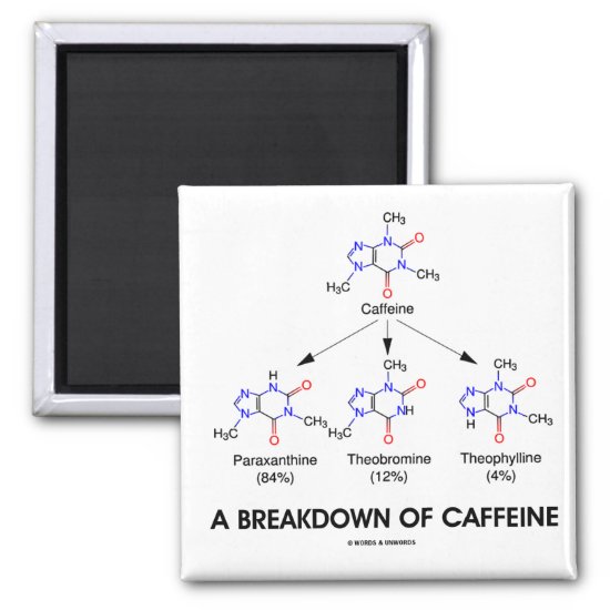 A Breakdown Of Caffeine (Chemical Molecules) Magnet
