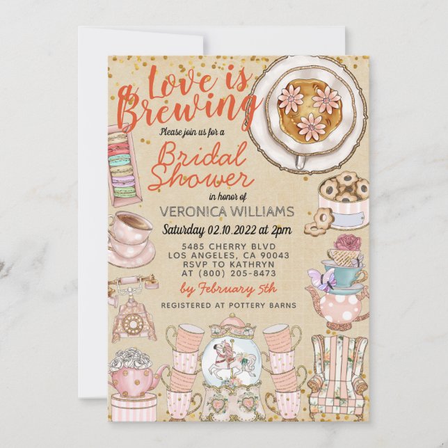 A Bridal is Brewing Shower Invitation (Front)