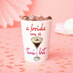 A Bride in a Tini Bit Coffee Style Paper Cups