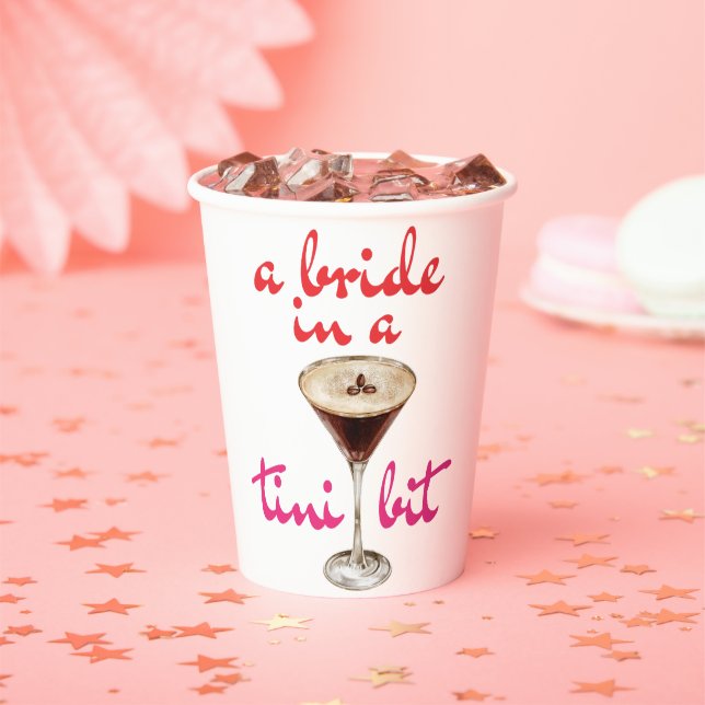A Bride in a Tini Bit Coffee Style Paper Cups (Insitu)