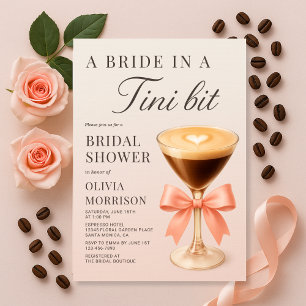 A Bride in a Tini Bit Coquette Pink Bridal Shower Invitation