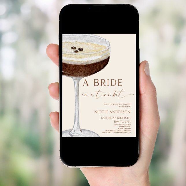 A Bride In A Tini Bit Martini Bridal Shower Invitation (Front Digital)