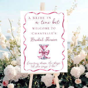 A Bride In A Tini Bit Pink Martini Bridal Shower Foam Board