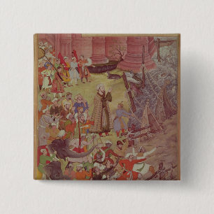 A Bridge of boats broken by Akbar (r.1556-1605) on Pinback Button