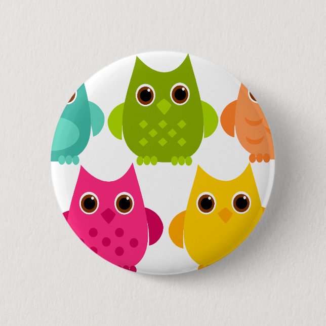 A Bright Bunch of Owls Button (Front)