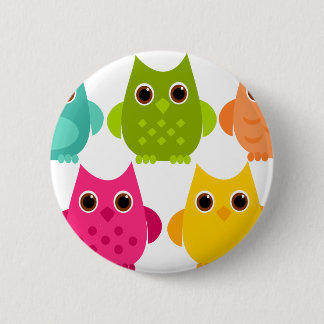A Bright Bunch of Owls Button