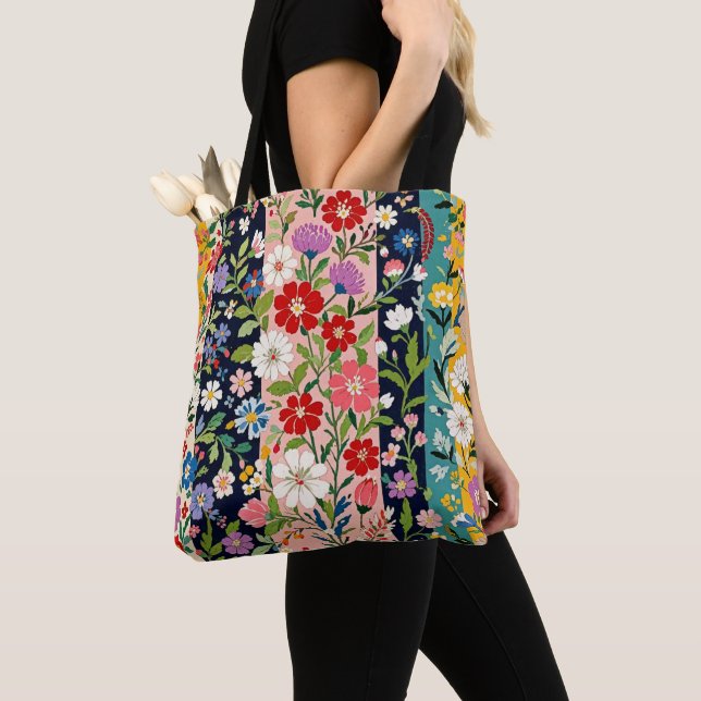 A Bright Fresh Floral Tote Bag. Bag (Close Up)