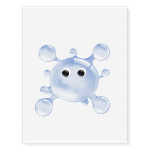 A Bright, Fun Blue Water Splat Temporary Tattoos