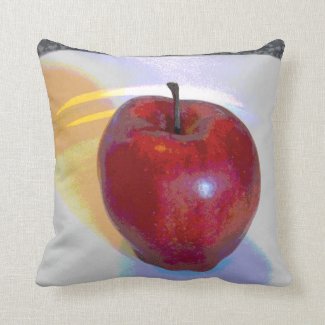 A Bright Red Apple Throw Pillow