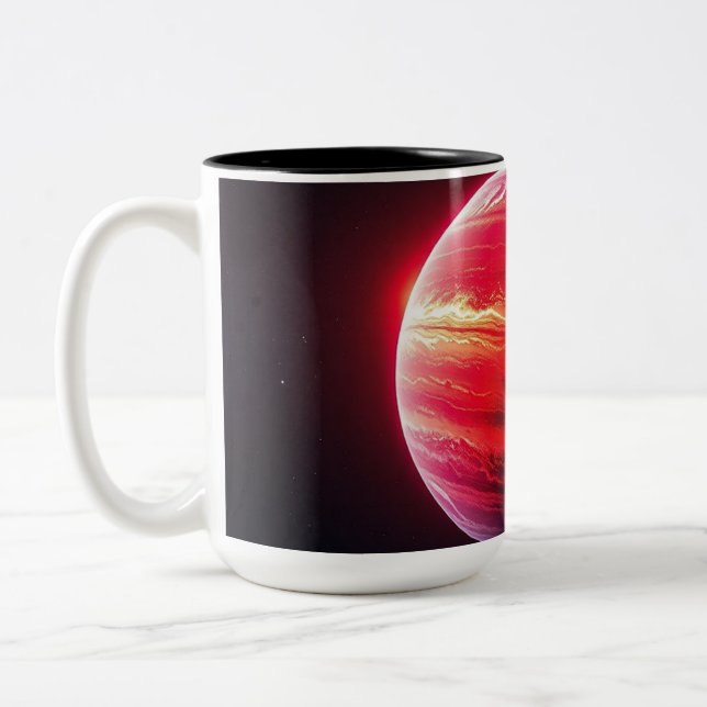 A Bright Red Planet Two-Tone Coffee Mug (Left)