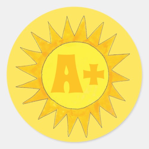 A Bright Student Reward Yellow Sunshine Teacher Classic Round Sticker