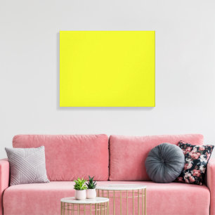 A bright yellow square with a distinct white borde canvas print