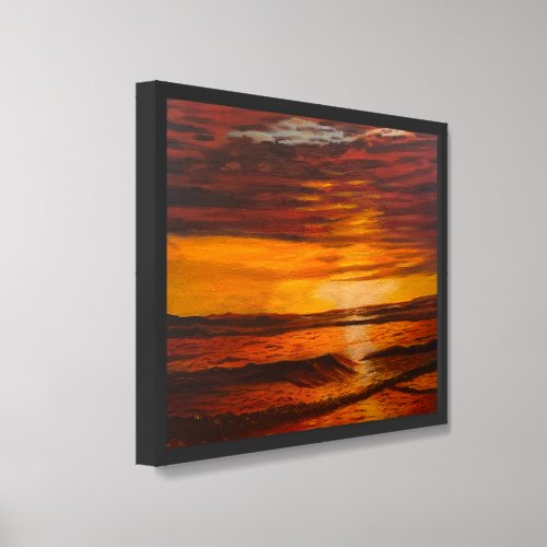 A Brillant Orange Sunset By Gary Poling Framed Art